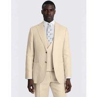 MOSS Tailored Fit Pure Linen Twill Suit Jacket Neutral