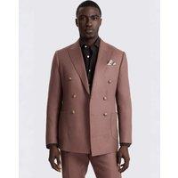 MOSS Slim Fit Pure Linen Double Breasted Blazer Mauve