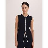 SABA Button Through Waistcoat Black