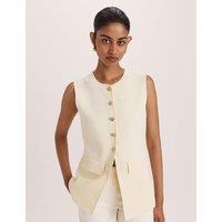 SABA Button Through Vest Yellow