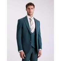 MOSS Tailored Fit Flannel Suit Jacket Teal
