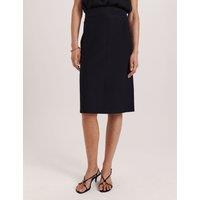 SABA Knitted Knee Length Skirt Black