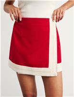Pure Cotton Canvas Mini Wrap Skirt