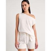 Jag Linen Rich Relaxed Knitted T-Shirt White