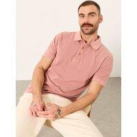FatFace Pure Cotton Pique Polo Shirt Pink