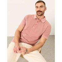 FatFace Pure Cotton Pique Polo Shirt Pink