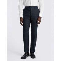 MOSS Slim Fit Pure Linen Twill Suit Trousers Navy