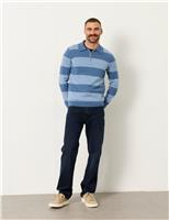 Cotton Rich Tonal Striped Polo Jumper