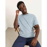 FatFace Cotton Rich Striped Crew Neck T-Shirt Blue Mix
