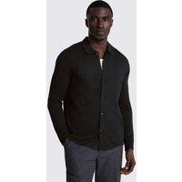 MOSS Merino Wool Rich Knitted Shirt Black