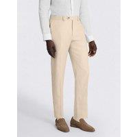 MOSS Tailored Fit Pure Linen Twill Suit Trousers Neutral