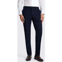 MOSS Slim Fit Check Suit Trousers Navy Mix