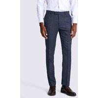 MOSS Slim Fit Wool Rich Textured Suit Trousers Blue