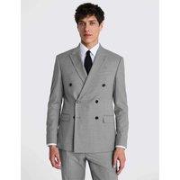 MOSS Slim Fit Stretch Double Breasted Suit Jacket Grey