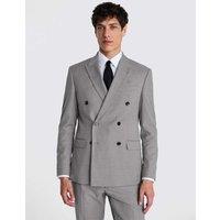 MOSS Slim Fit Stretch Double Breasted Suit Jacket Grey