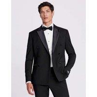MOSS Slim Fit Double Breasted Tuxedo Jacket Black