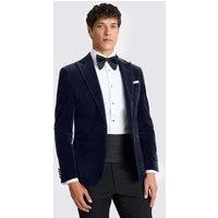 MOSS Slim Fit Velvet Jacket Dark Navy