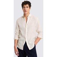 MOSS Tailored Fit Pure Linen Shirt Light Cream