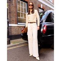 BAUKJEN High Waisted Wide Leg Jeans Soft White