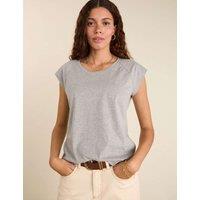 BAUKJEN Pure Cotton Scoop Neck T-Shirt Grey Marl