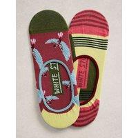 White Stuff 2 Pack Cotton Rich Patterned Footsies Red Mix