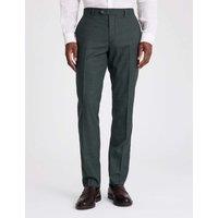 MOSS Slim Fit Textured Puppytooth Suit Trousers Dark Green