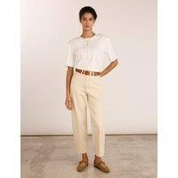 BAUKJEN High Waisted Barrel Jeans Ecru