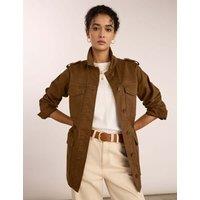 BAUKJEN Cotton Rich Collared Utility Jacket Chocolate