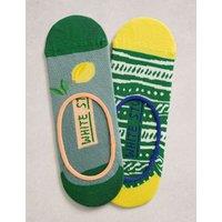 White Stuff 2 Pack Cotton Rich Patterned Footsies Yellow Mix