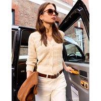 BAUKJEN Cotton Rich Textured V-Neck Cardigan Cream