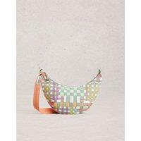 White Stuff Canvas Striped Cross Body Bag Green