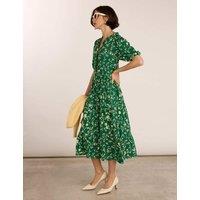 BAUKJEN Floral Midi Tea Dress Emerald