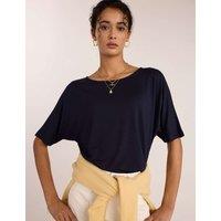 BAUKJEN Relaxed Boat Neck T-Shirt Navy
