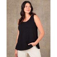 Live Unlimited London Pure Cotton Scoop Neck Vest Black