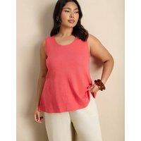 Live Unlimited London Pure Cotton Scoop Neck Vest Pink