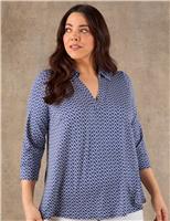 Geometric Polo Blouse