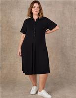 Collared Midi Shirt Dress
