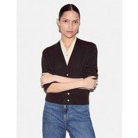 Jigsaw Pure Merino Wool Double Layer Cardigan Brown