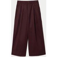 Jigsaw Pure Cotton Wide Leg Ankle Grazer Trousers Purple