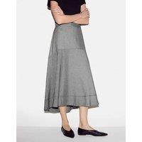 Jigsaw Linen Cotton Blend Asymmetric Midi Skirt Grey