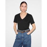 Jigsaw Pure Cotton V-Neck T-Shirt Black
