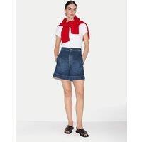 Jigsaw Denim High Waisted Seam Detail Shorts Blue