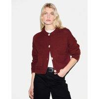 Jigsaw Cotton Rich Chunky Relaxed Cardigan Red