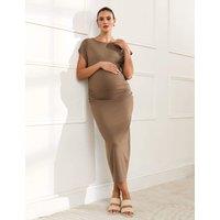 JoJo Maman Bb Maternity Midi Bodycon Dress Light Brown