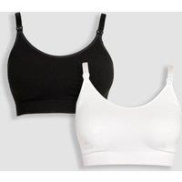 JoJo Maman Bb 2 Pack Seamless Maternity Nursing Bras White/Black