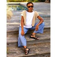 JoJo Maman Bb Maternity Pure Cotton Striped Trousers Blue Mix
