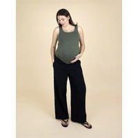 JoJo Maman Bb Maternity Pure Cotton Straight Leg Trousers Black