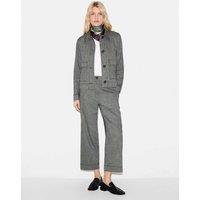 Jigsaw Textured Straight Leg Cropped Trousers Black
