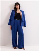 Phase Eight Linen Rich Wide Leg Trousers Cobalt