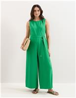 Belted Wide Leg Jumpsuit